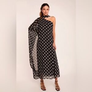 Endless Rose Sash Polka Dot Maxi Dress XS NWT